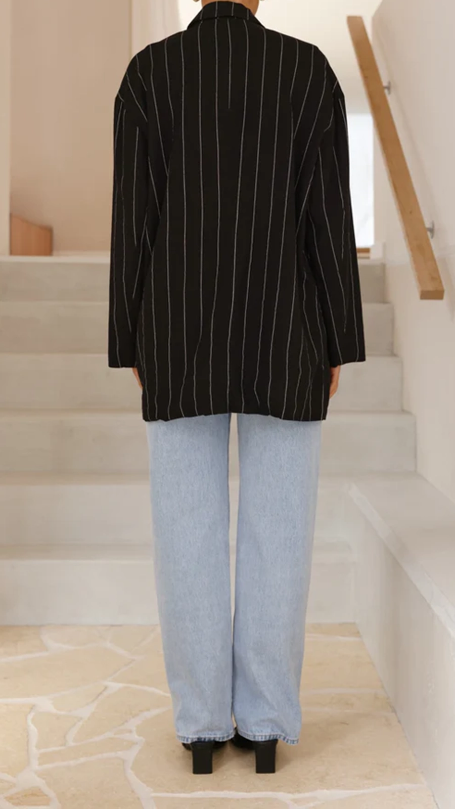 Thea Blazer - Black Pinstripe - Image 7