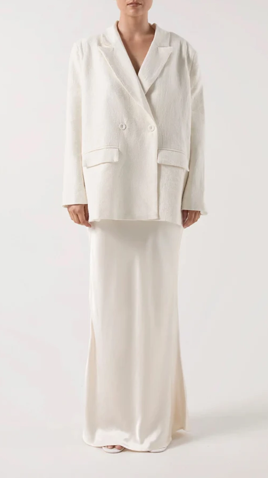 Tilly Oversized Boyfriend Blazer - White - Image 14